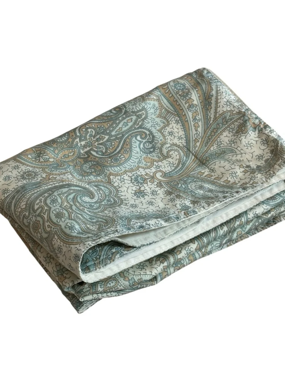 2 Harbor House Chelsea Paisley Pillow Shams Standard Teal Blue Tan Swirl Floral